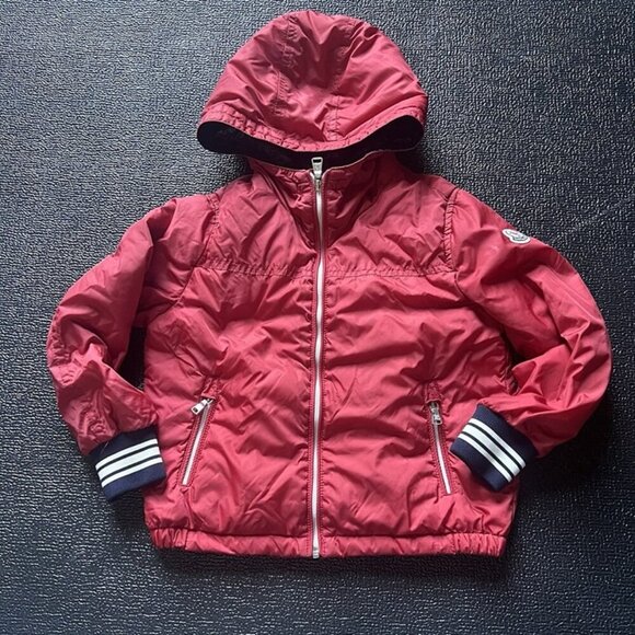 Moncler Boys Hooded Down Jacket Size 3 y Red Authentic EUC - Picture 1 of 12